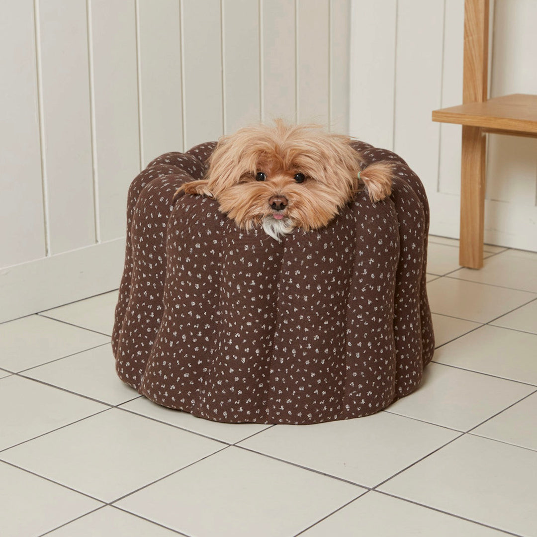 ※予約販売【azalea】Canele Cushion（Brown Flower）