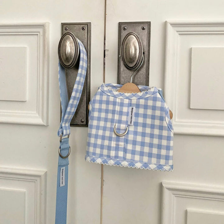 ※予約販売【Bonjour TOU-TOU】Eyelet Check Harness（Sky）