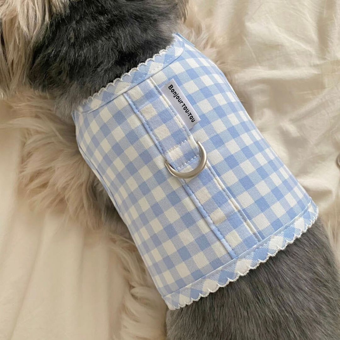 ※予約販売【Bonjour TOU-TOU】Eyelet Check Harness（Sky）