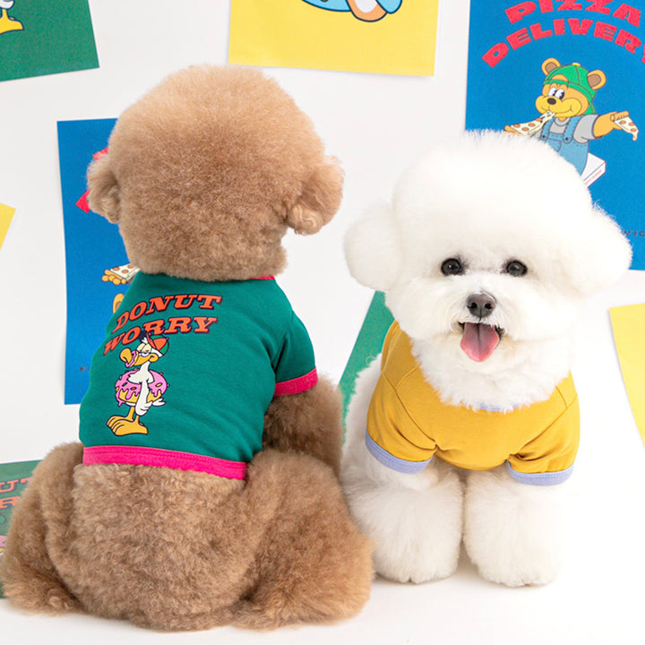 即納【BITE ME】Retro Poster Crop T-shirt（Yellow）