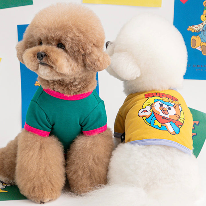 即納【BITE ME】Retro Poster Crop T-shirt（Yellow）