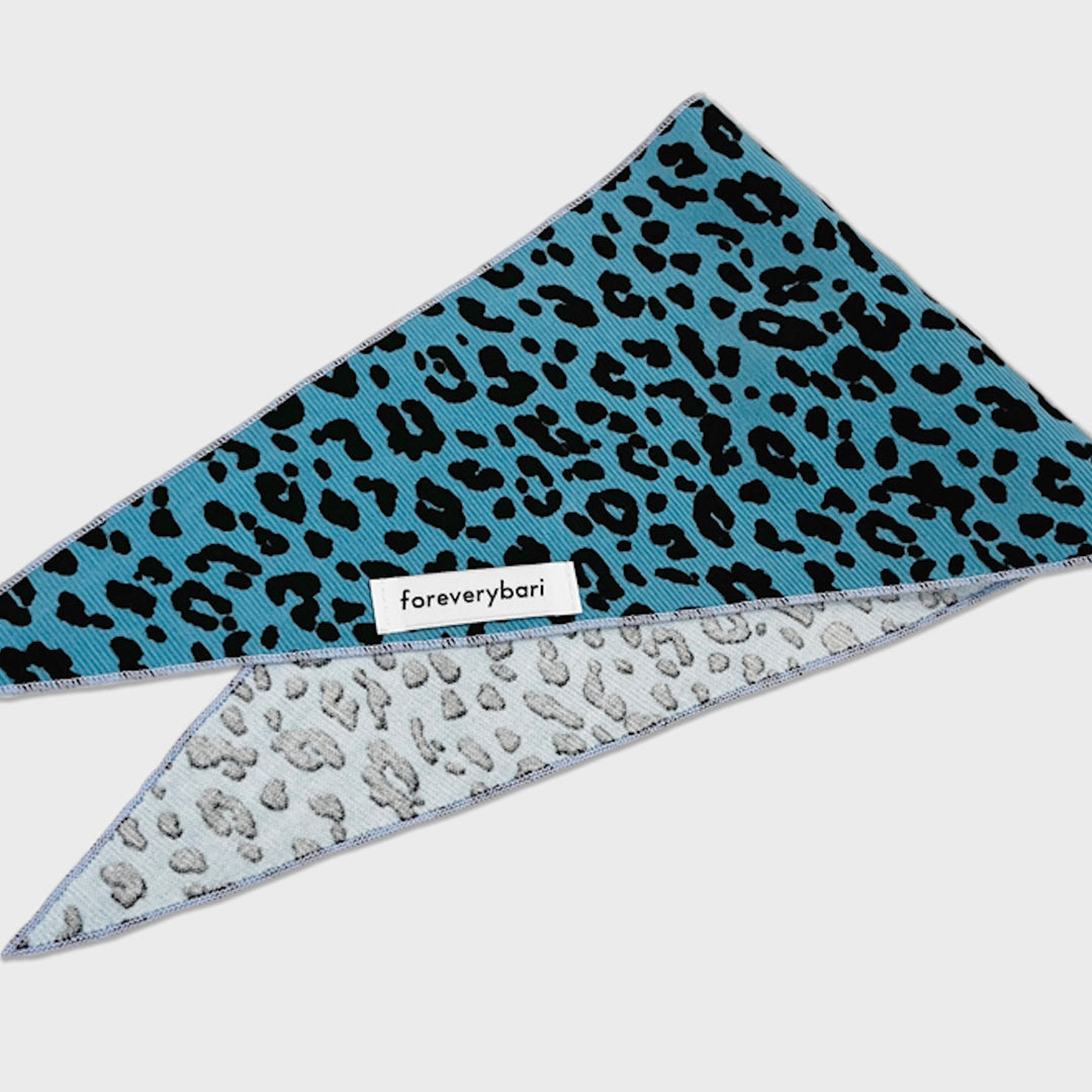 ※予約販売【foreverybari】City Leopard Scarf（Blue）