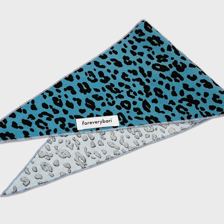 ※予約販売【foreverybari】City Leopard Scarf（Blue）