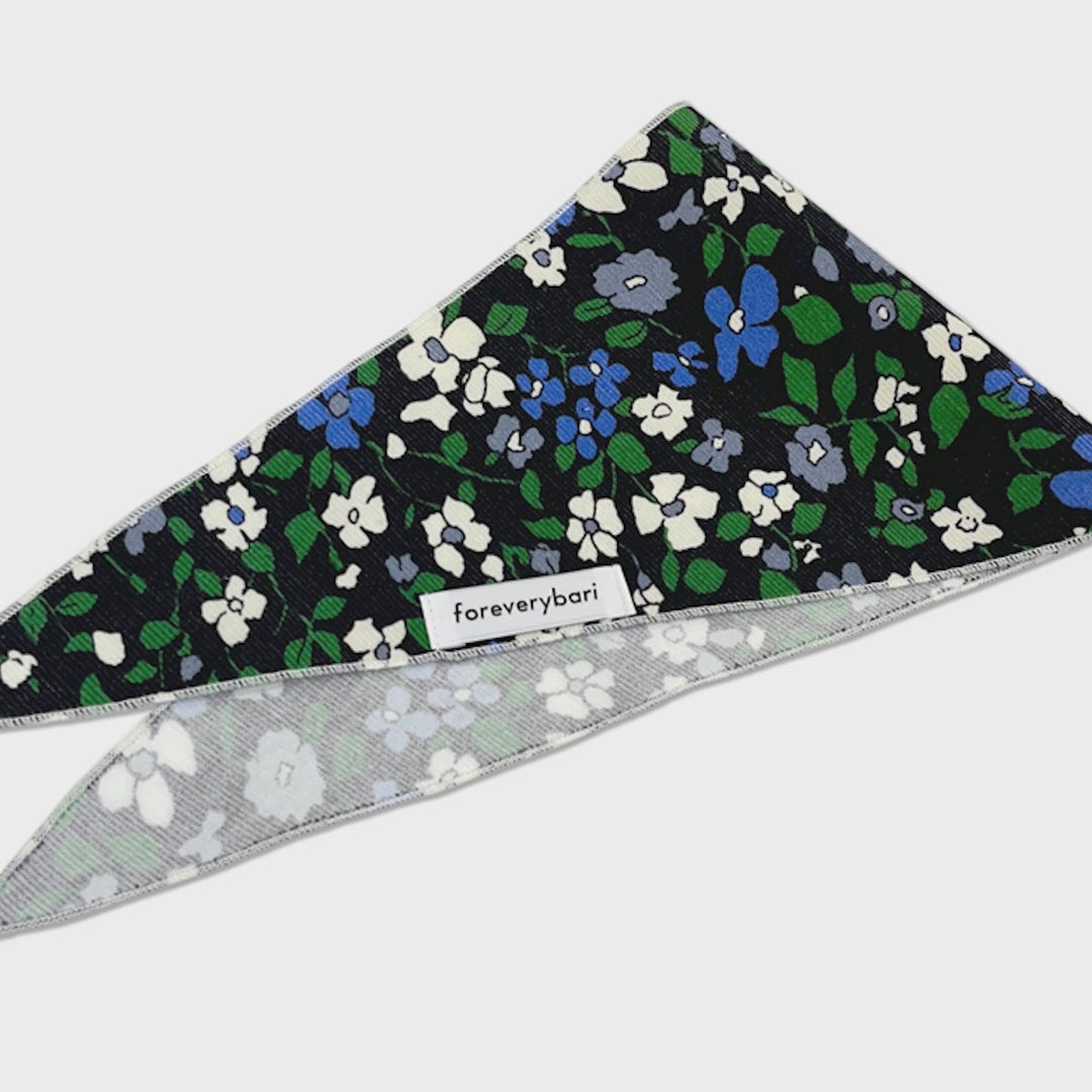 ※予約販売【foreverybari】Magnolia Floral Scarf（Dark Navy）