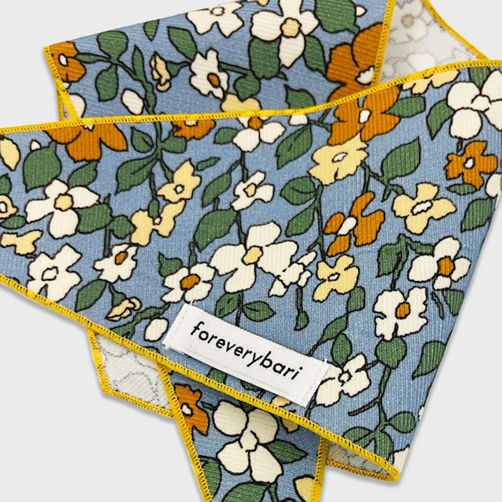※予約販売【foreverybari】Magnolia Floral Scarf（Dust Blue）