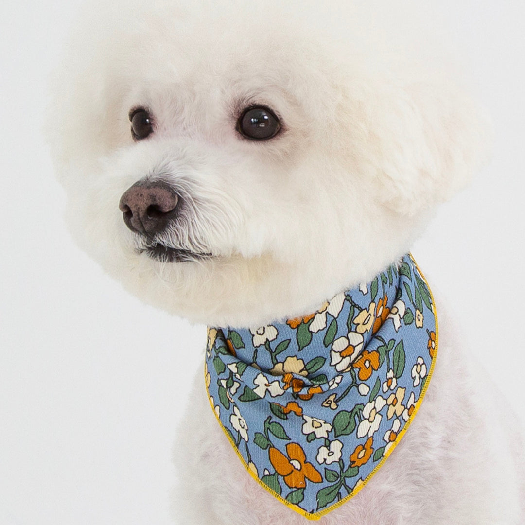 ※予約販売【foreverybari】Magnolia Floral Scarf（Dust Blue）