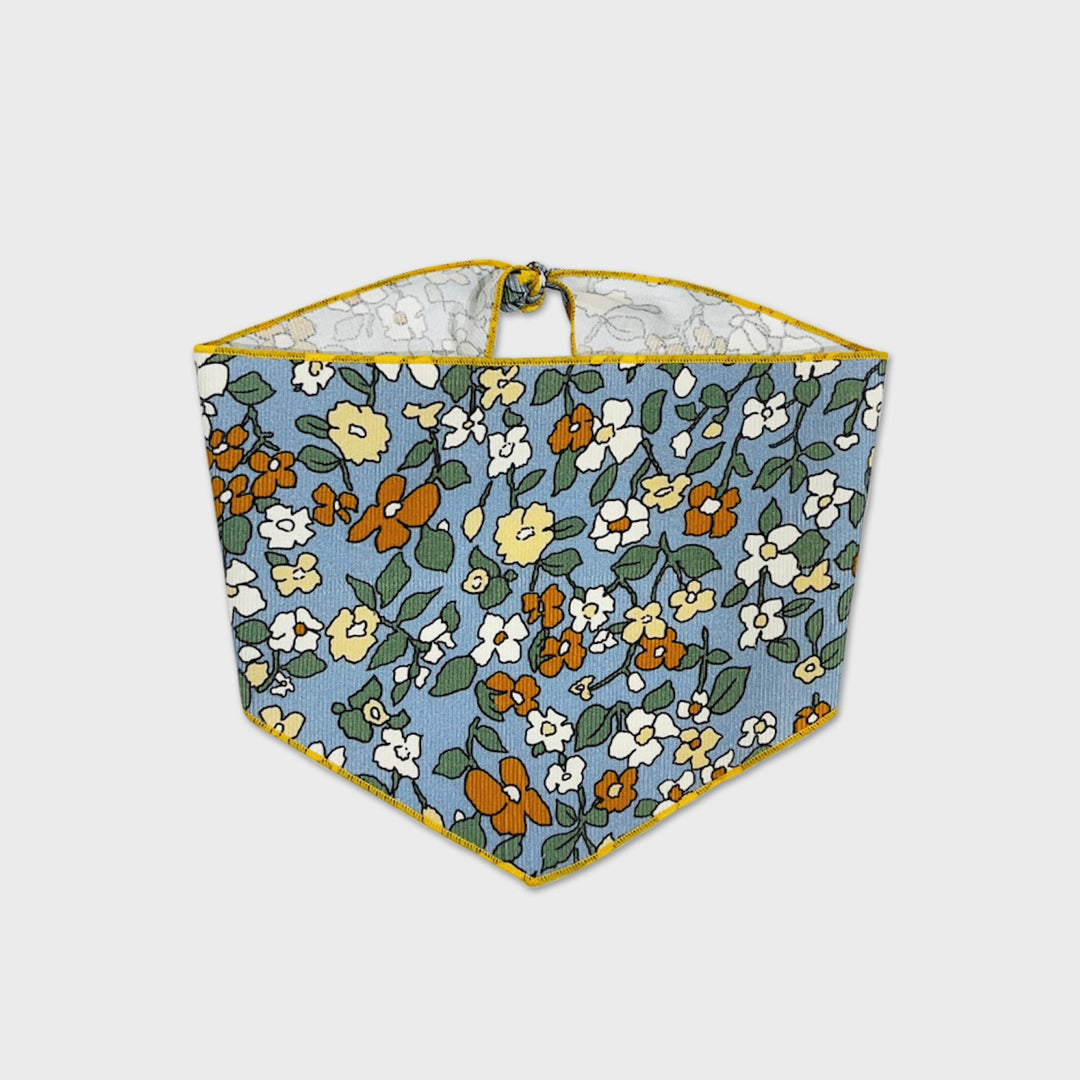 ※予約販売【foreverybari】Magnolia Floral Scarf（Dust Blue）