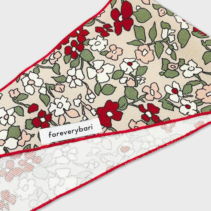 ※予約販売【foreverybari】Magnolia Floral Scarf（Red）
