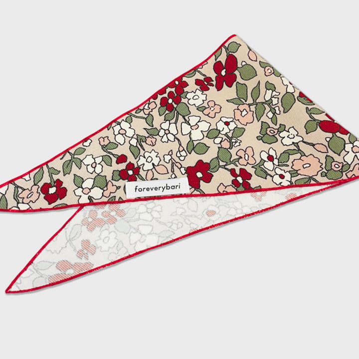 ※予約販売【foreverybari】Magnolia Floral Scarf（Red）