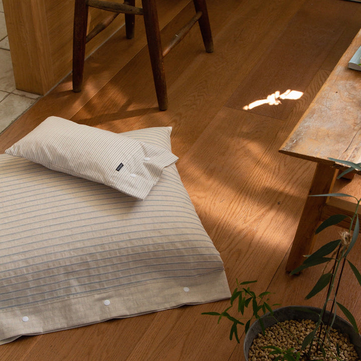 ※予約販売【foreverybari】Cotton Pillow（Cream Stripe）