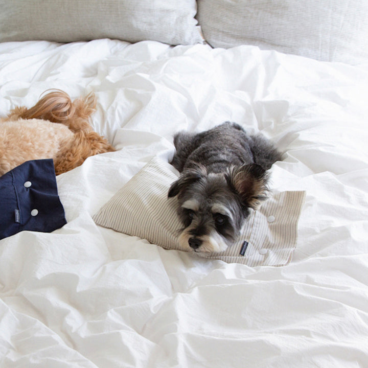 ※予約販売【foreverybari】Cotton Pillow（Cream Stripe）