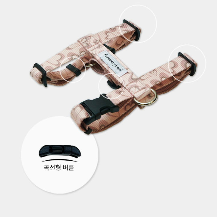 ※予約販売【foreverybari】Marble Heart Pet Harness（Strawberry）
