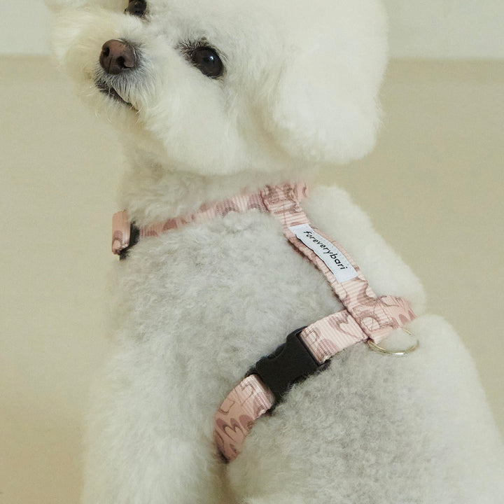 ※予約販売【foreverybari】Marble Heart Pet Harness（Strawberry）