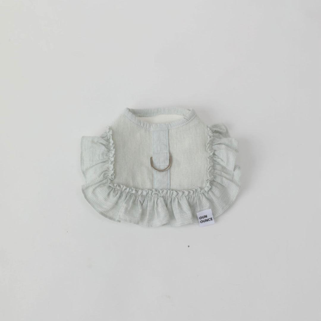 即納【OUNCE】Air Frill Harness（Mint Stripe）｜犬用ハーネス