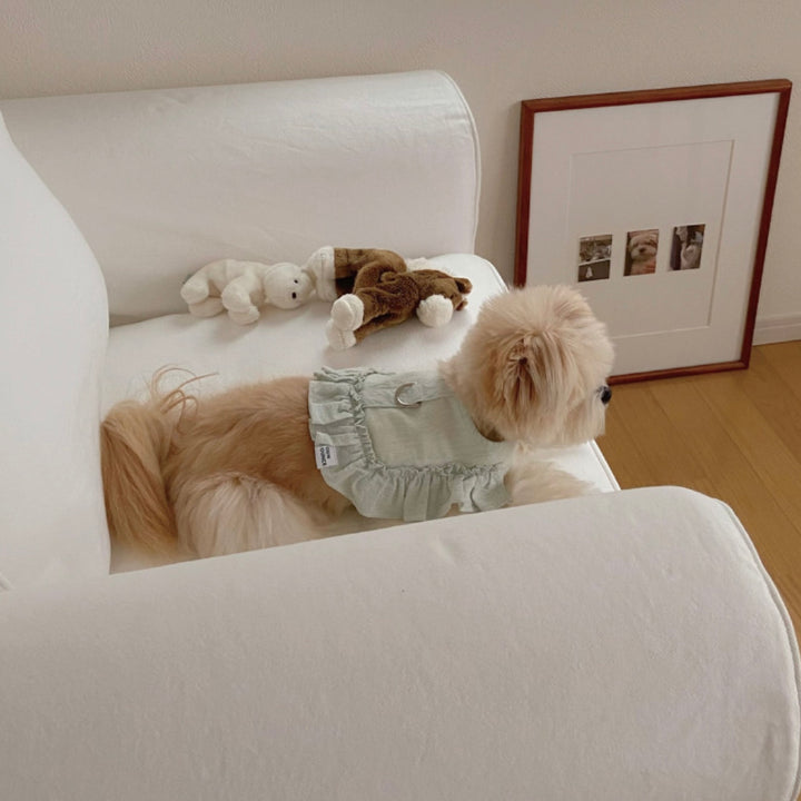 即納【OUNCE】Air Frill Harness（Mint Stripe）｜犬用ハーネス
