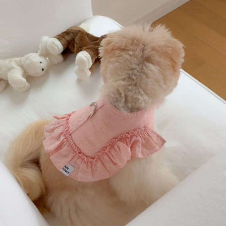 即納【OUNCE】Air Frill Harness（Coral Stripe）｜犬用ハーネス