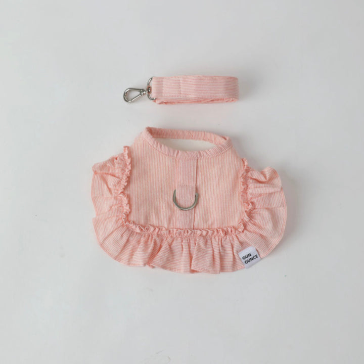 即納【OUNCE】Air Frill Harness（Coral Stripe）｜犬用ハーネス