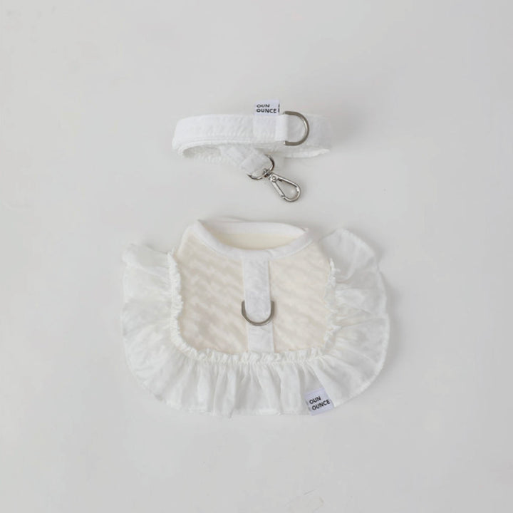即納【OUNCE】Air Frill Harness（White）｜犬用ハーネス