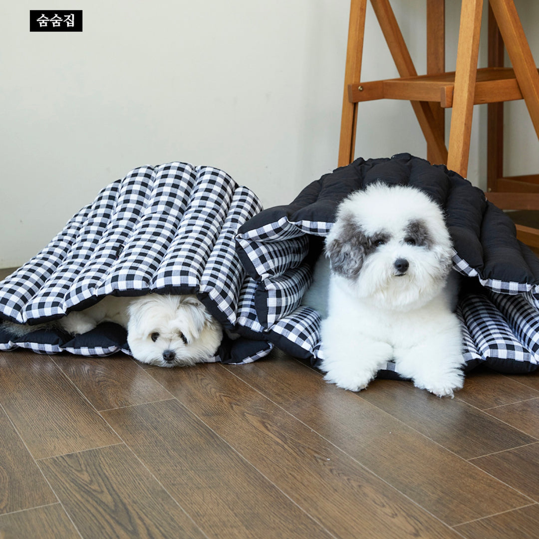 即納【azallea】Check Black Canele Cushion