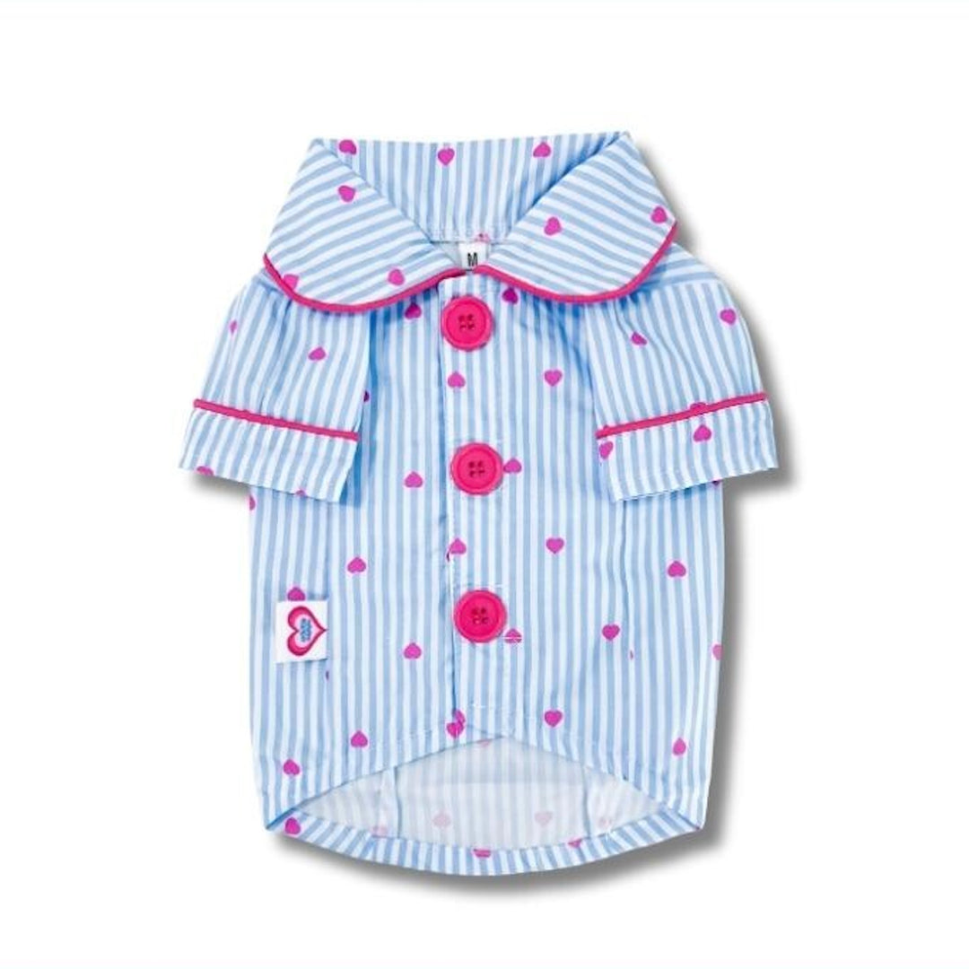 ※予約販売【TOOF】Sweet Heart Stripe Cotton Pajama & Heart stripe headband Set