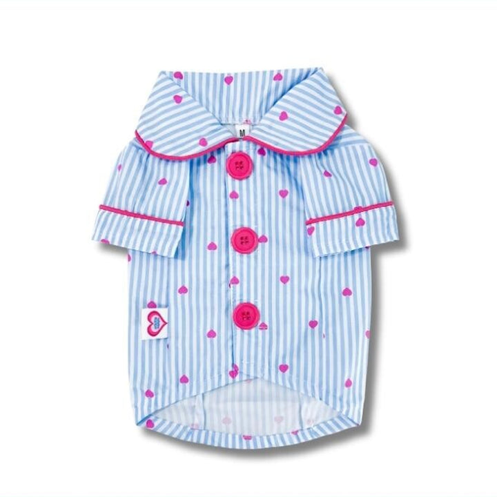 ※予約販売【TOOF】Sweet Heart Stripe Cotton Pajama & Heart stripe headband Set