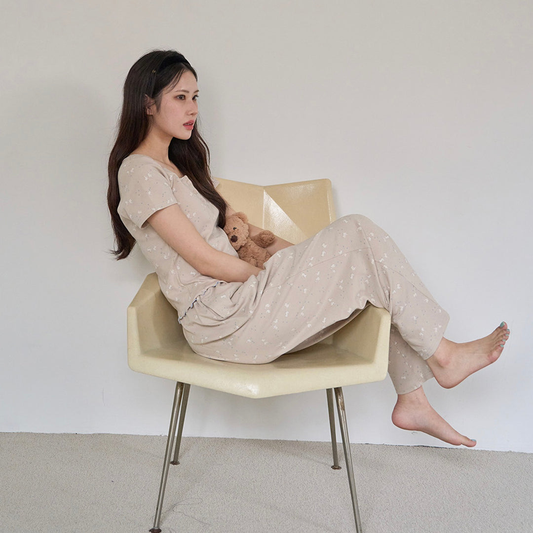 即納【noutti】Good Night Rabbit Pajamas（Warm Gray）