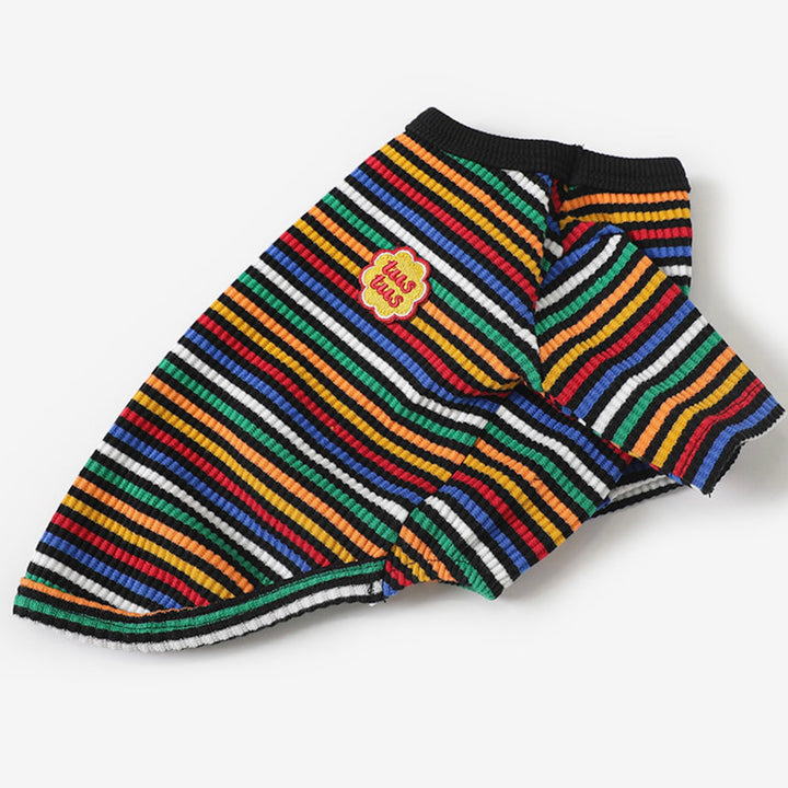 即納【TUSTUS】Color stripe tee（Black）