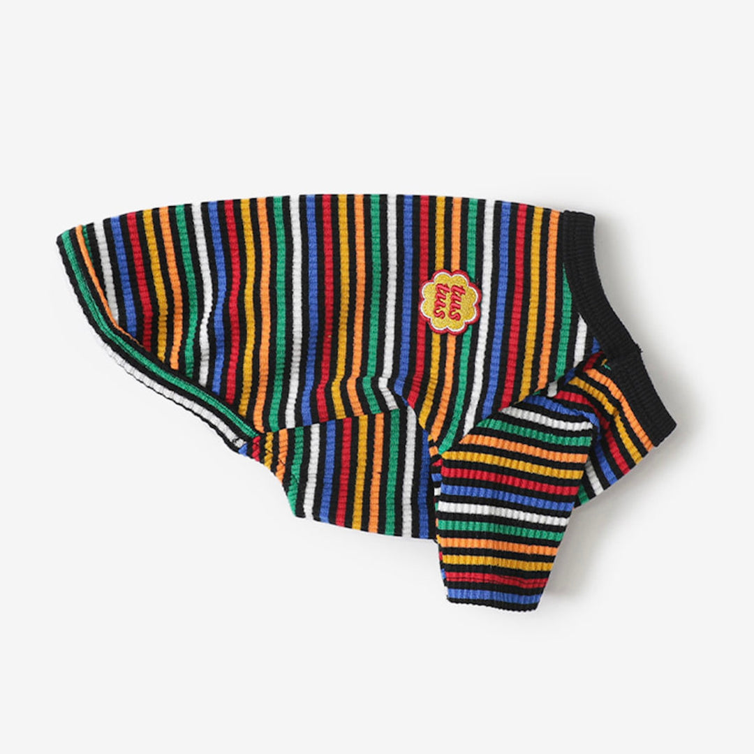 即納【TUSTUS】Color stripe tee（Black）