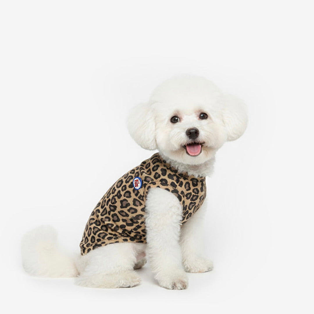 即納【TUSTUS】Leopard sleeveless（Brown）