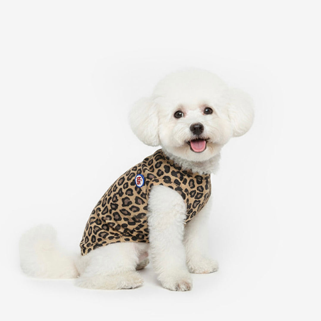 即納【TUSTUS】Leopard sleeveless（Brown）