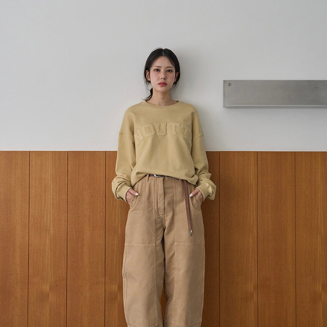 ※予約販売【noutti】Groovy Sweat Shirt - Human（Olive Mustard）