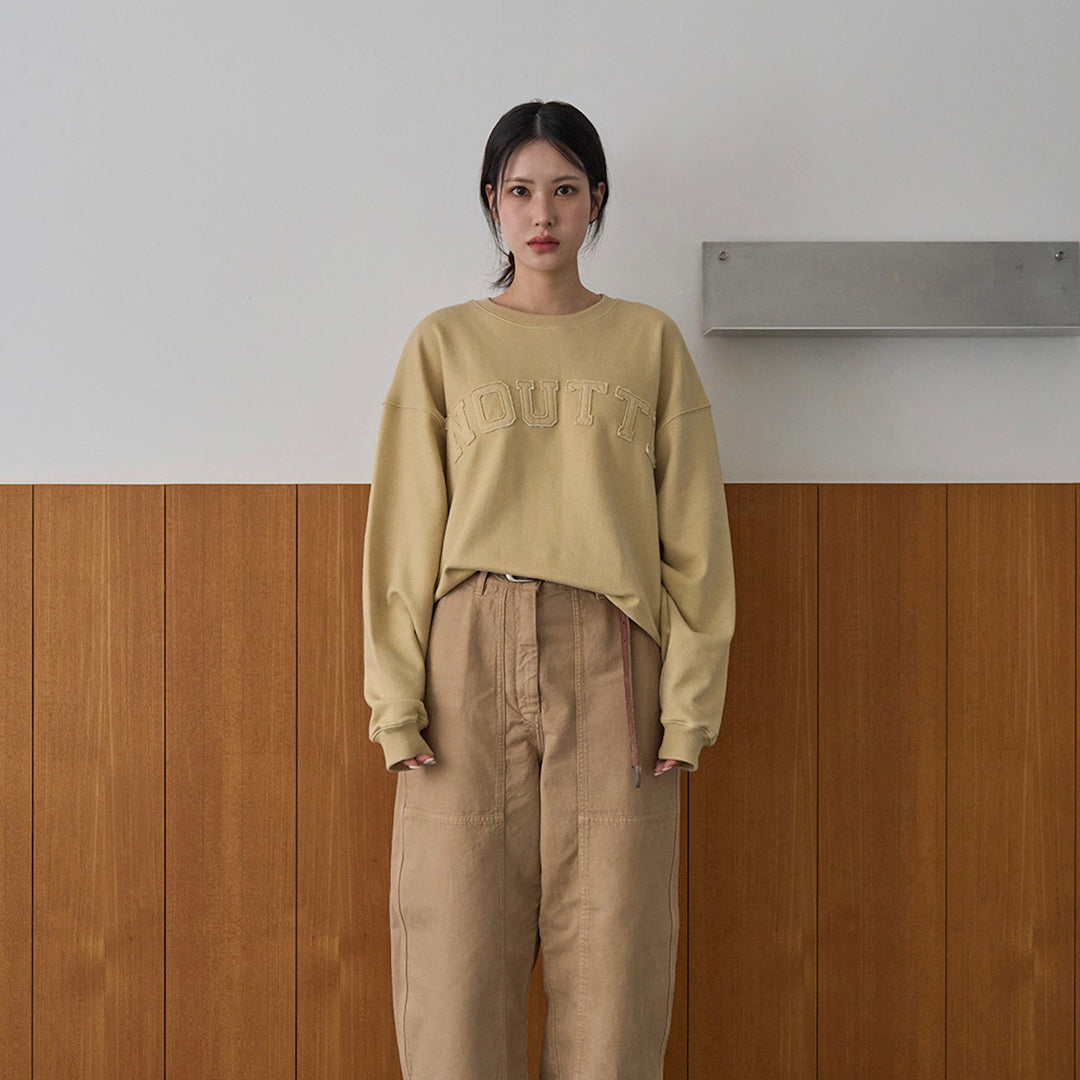 ※予約販売【noutti】Groovy Sweat Shirt - Human（Olive Mustard）