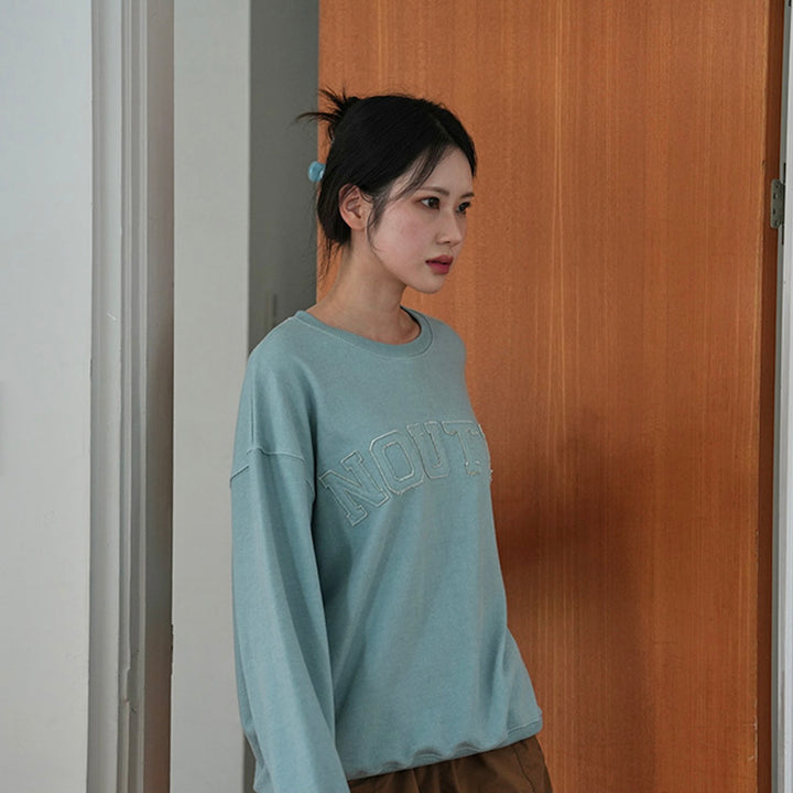 即納【noutti】Groovy Sweat Shirt - Human（Sky Blue）
