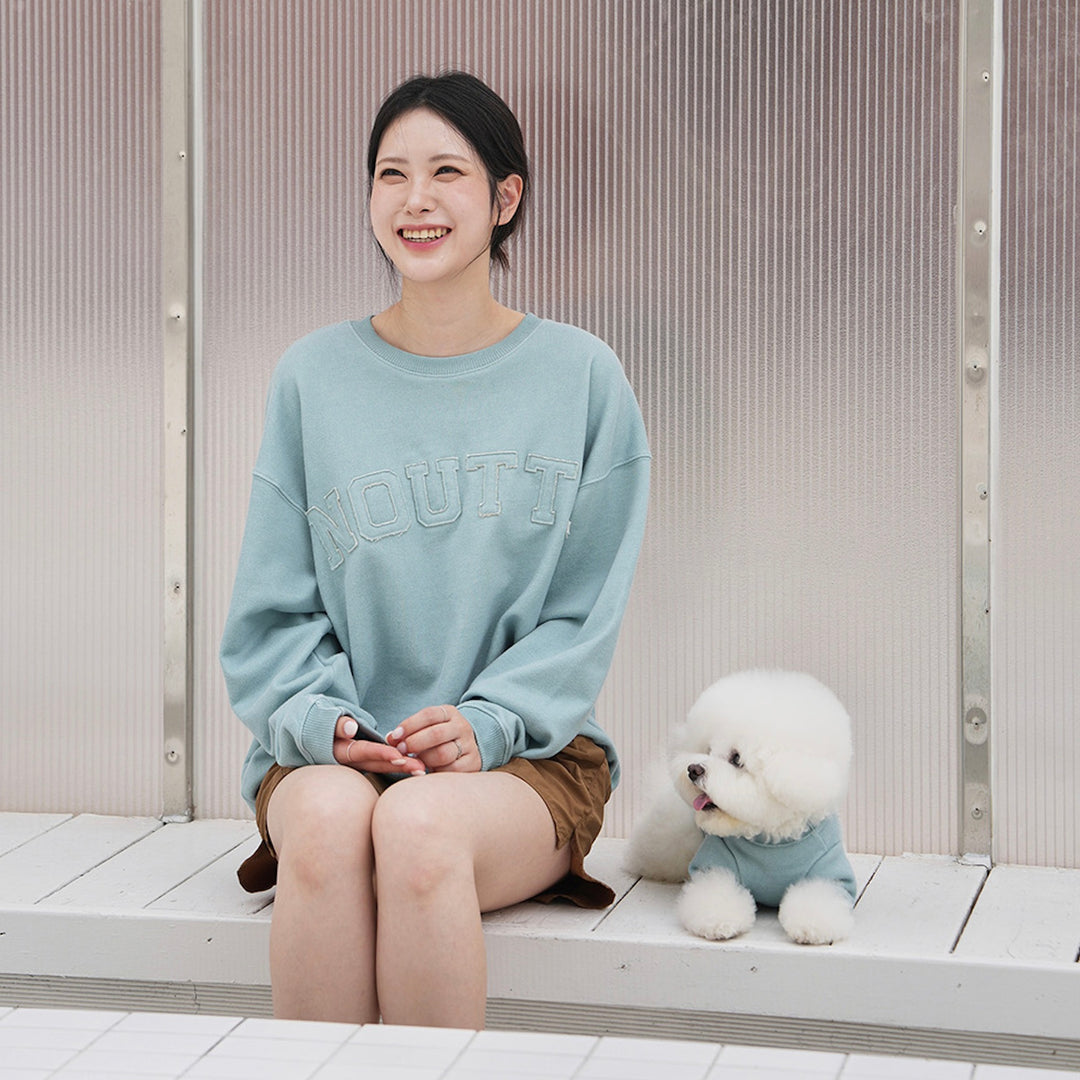 即納【noutti】Groovy Sweat Shirt - Human（Sky Blue）