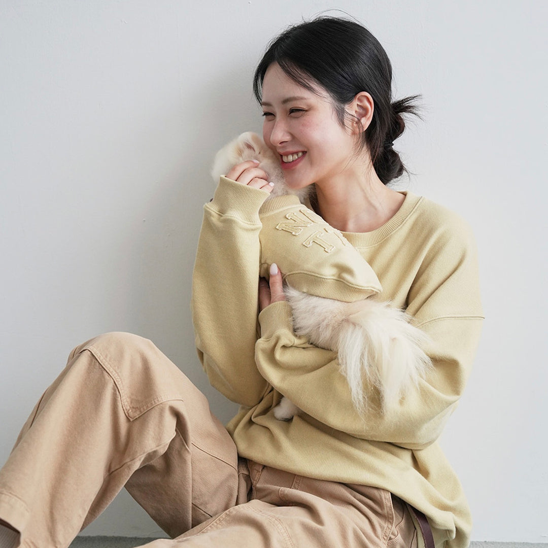 ※予約販売【noutti】Groovy Sweat Shirt（Olive Mustard）