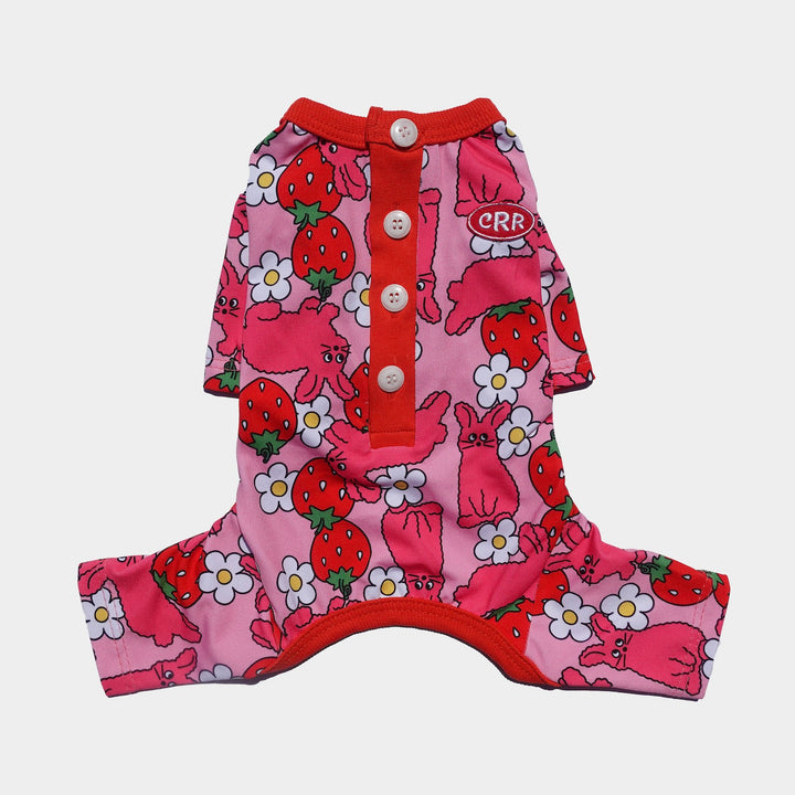 ※予約販売【CRR】Berry & Rabbit Button Detail All-in-one（Pink）