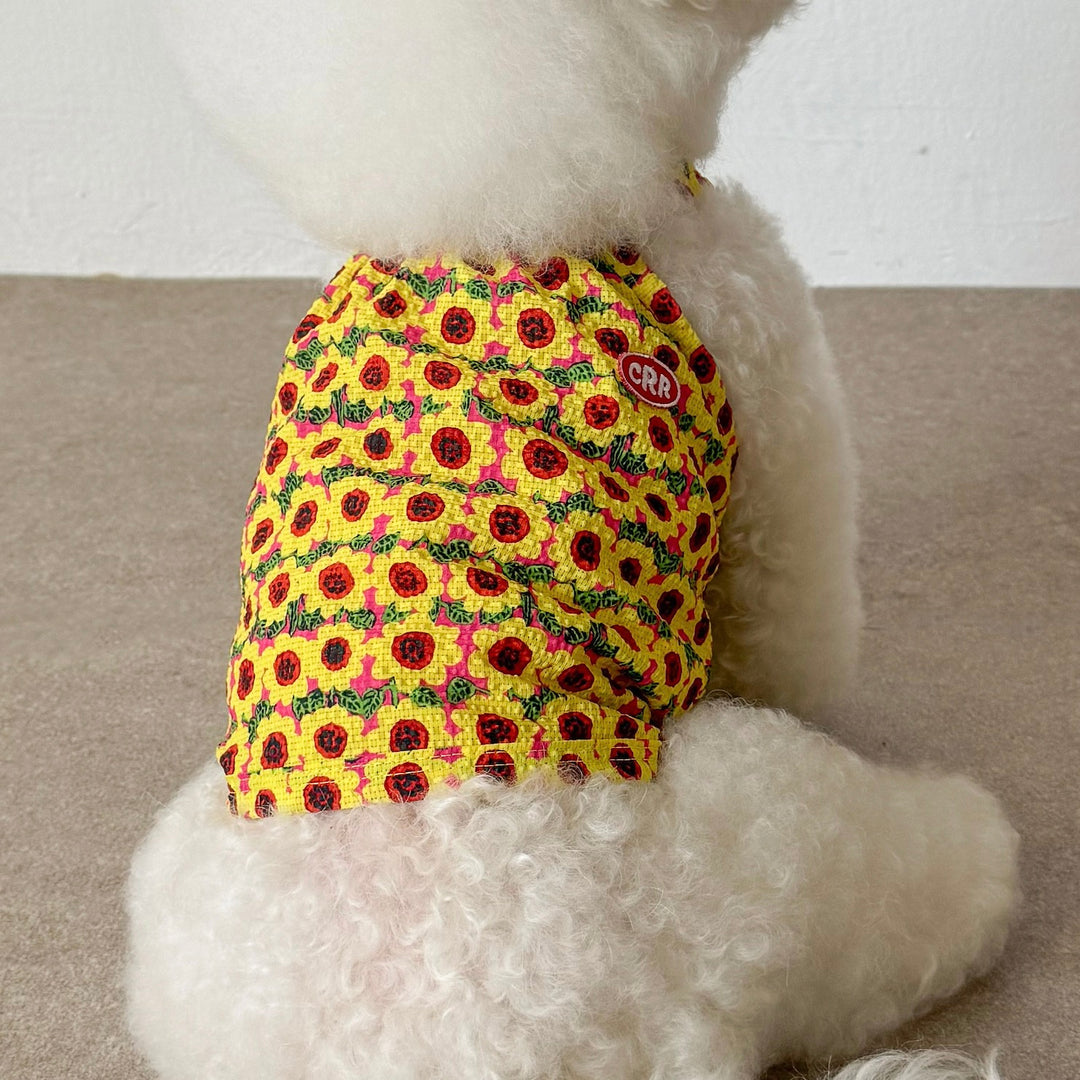 ※予約販売【CRR】Flower Pop Strap Top（Yellow）