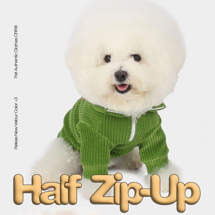 ※予約販売【CRR】New Velour Half Zip-Up（Green）