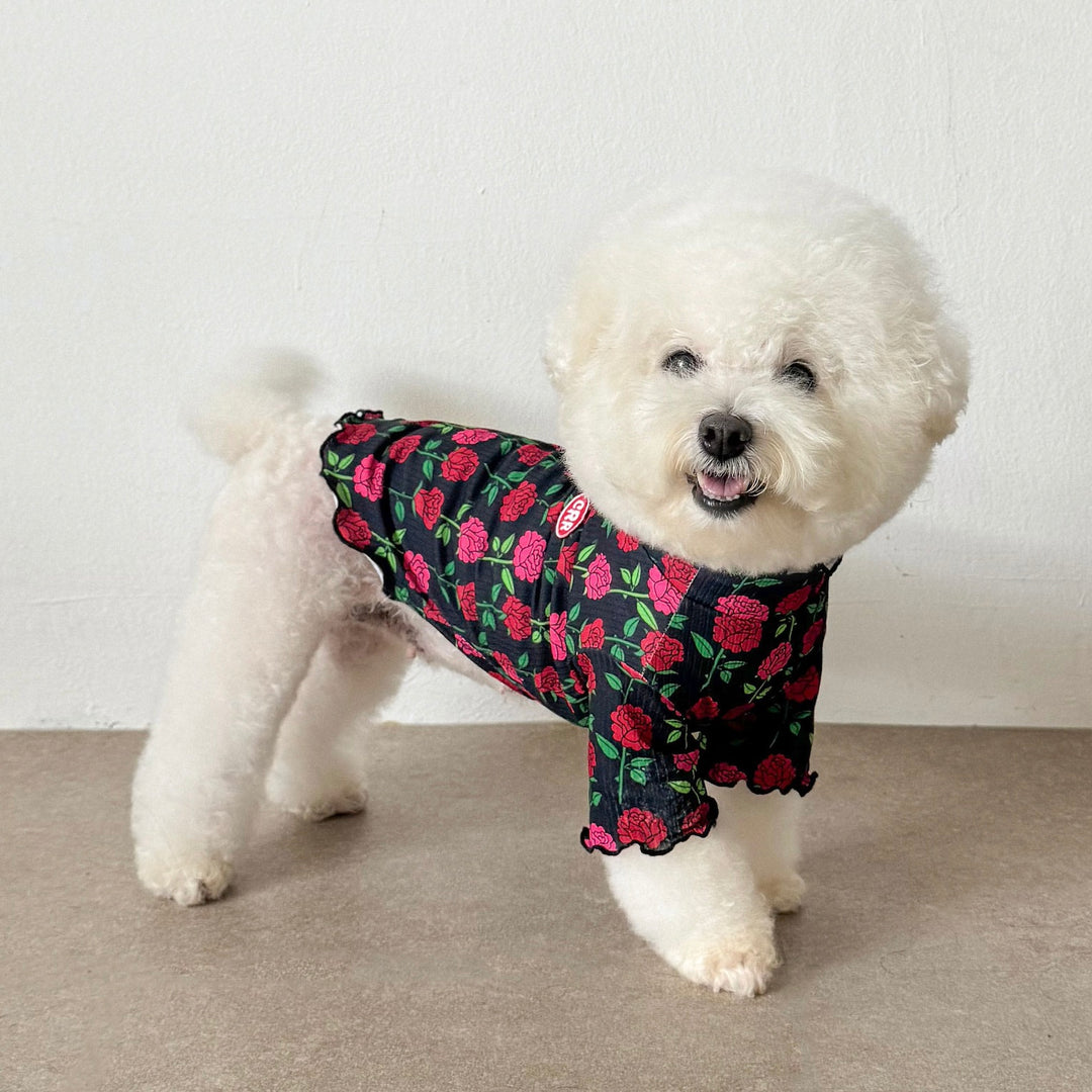 ※予約販売【CRR】Rosé Frill Half Top（Black）