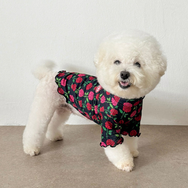 ※予約販売【CRR】Rosé Frill Half Top（Black）