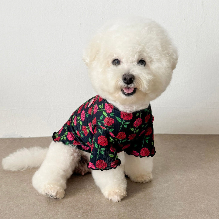 ※予約販売【CRR】Rosé Frill Half Top（Black）