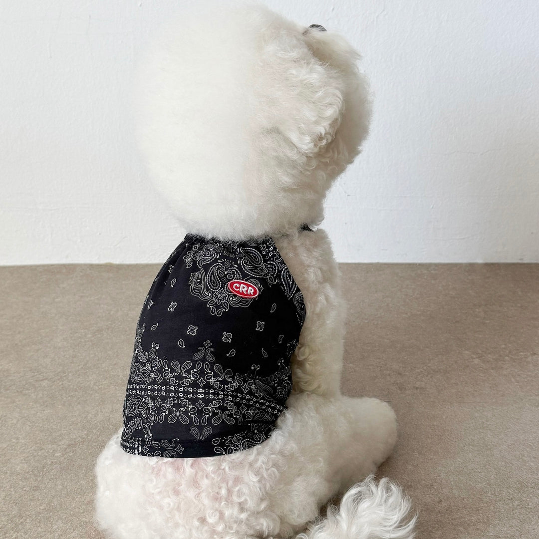 ※予約販売【CRR】Soft Paisley Strap Top（Black）