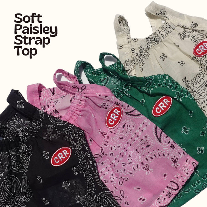 ※予約販売【CRR】Soft Paisley Strap Top（Green）