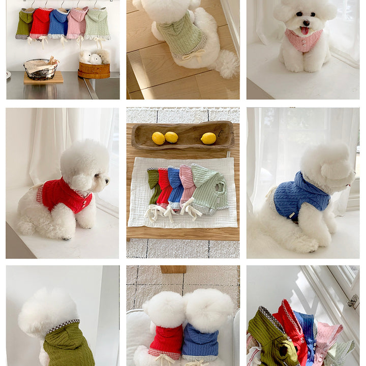 ※予約販売【near by us】Cable Knit Crop Top（vintage red）