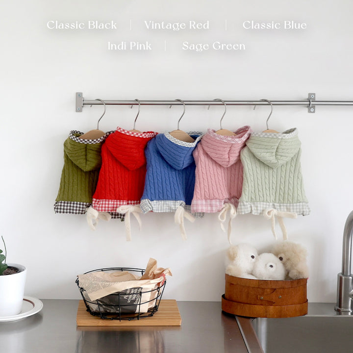 ※予約販売【near by us】Cable Knit Crop Top（vintage red）