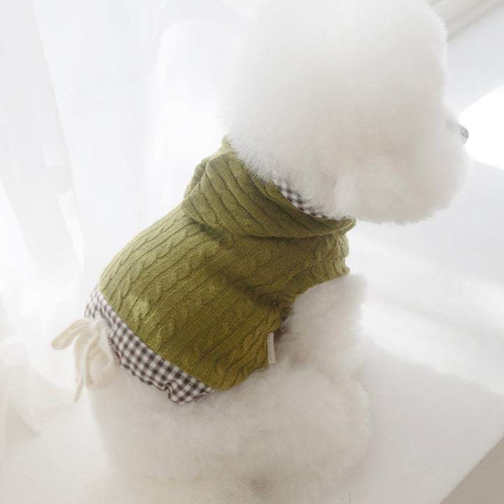 ※予約販売【near by us】Cable Knit Crop Top（brownie matcha）