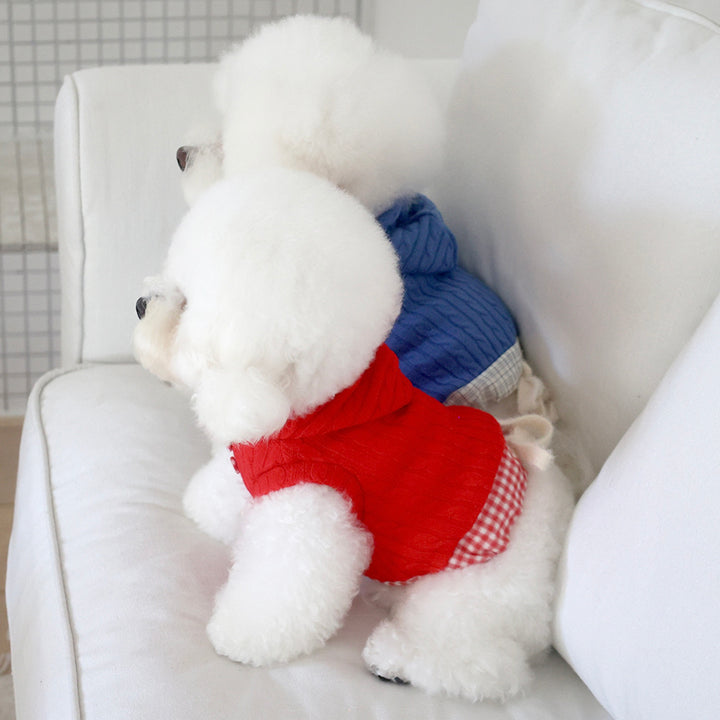 ※予約販売【near by us】Cable Knit Crop Top（vintage red）