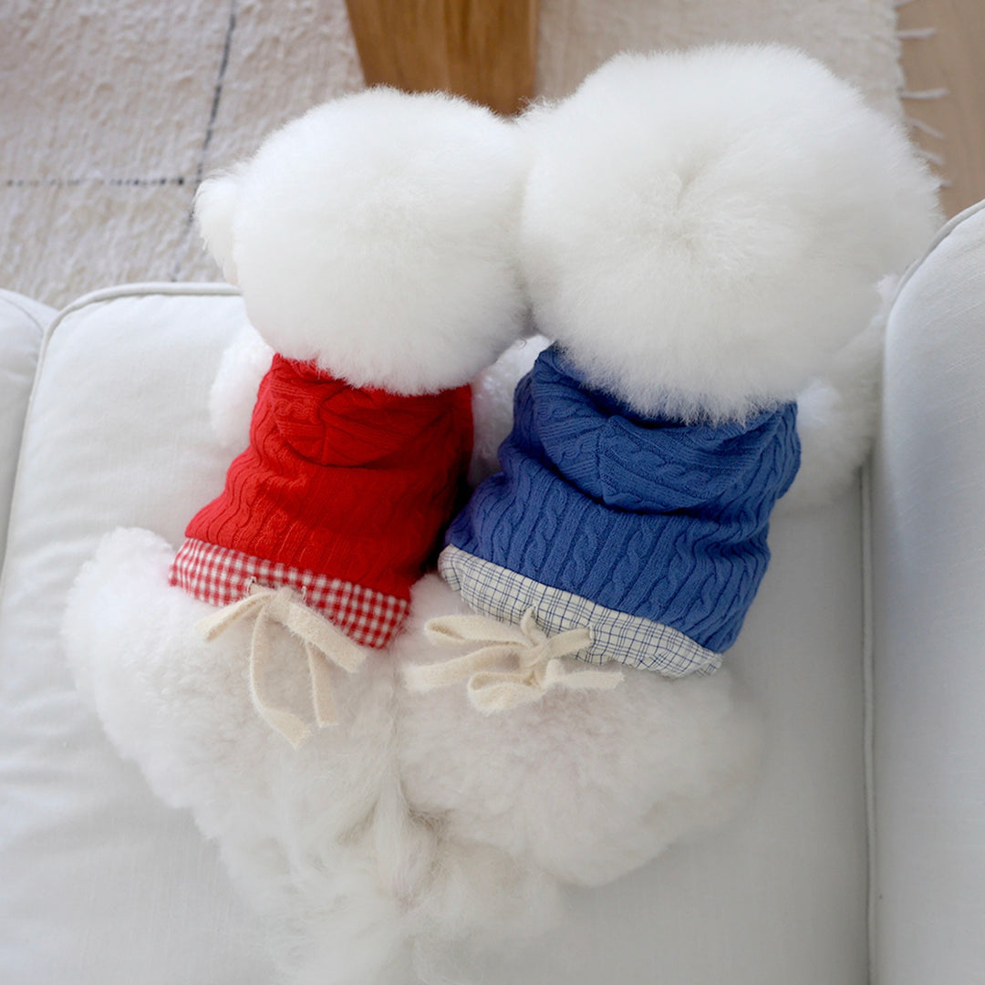 ※予約販売【near by us】Cable Knit Crop Top（vintage red）