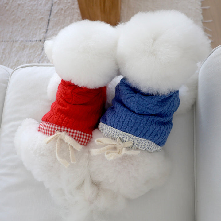 ※予約販売【near by us】Cable Knit Crop Top（vintage red）