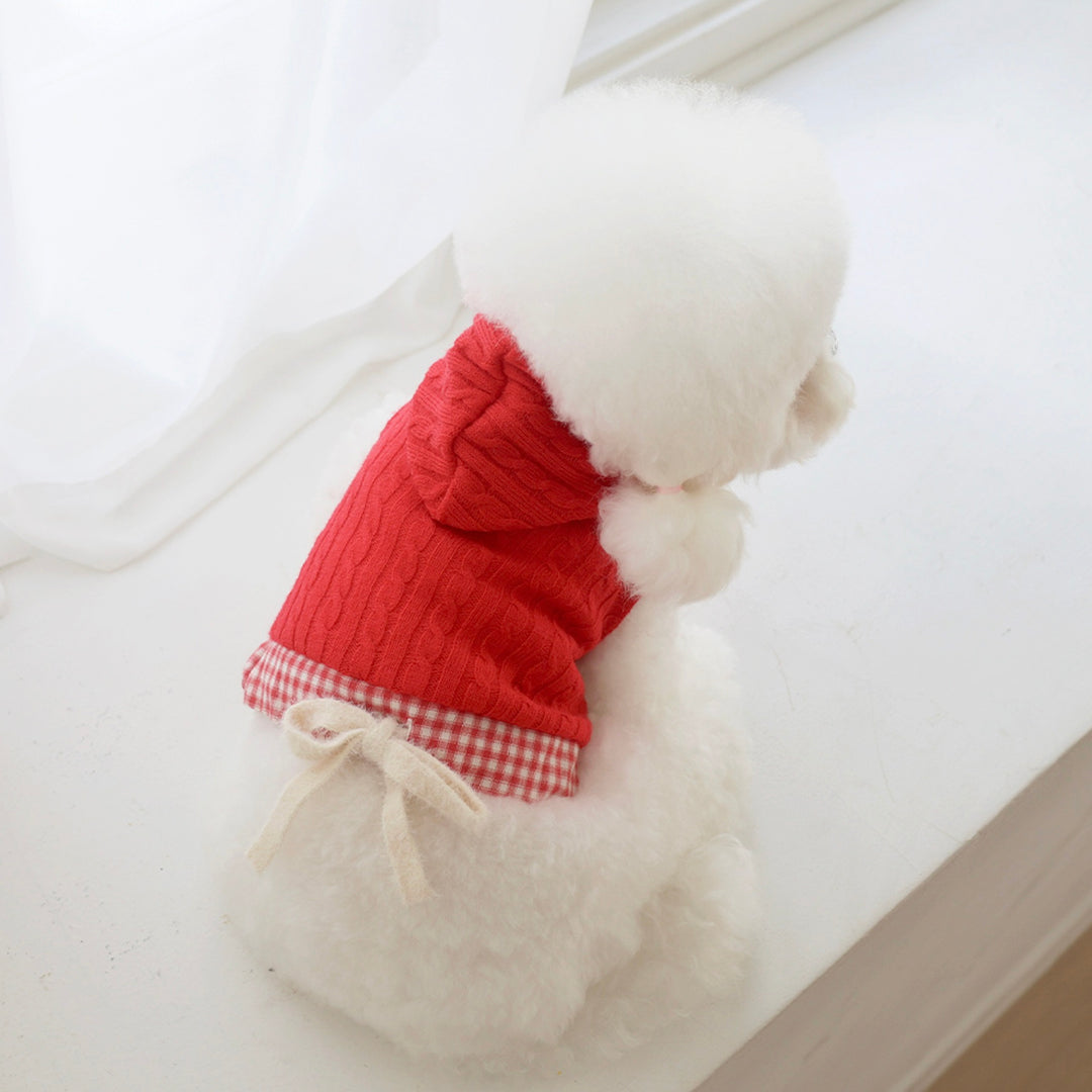 ※予約販売【near by us】Cable Knit Crop Top（vintage red）